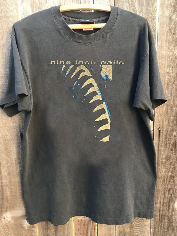 90s Nine Inch Nails NIN Now I'm Nothing Graphic charcoal T shirt NH12115