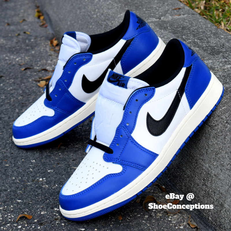 Nike Air Jordan 1 Retro Low OG Shoes White Black Game Royal CZ0790-140 Mens & GS