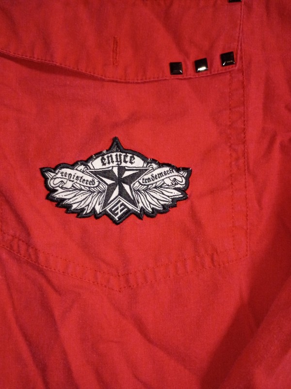 Enyce Men's Red Short Sleeve Shirt, Size Extra Large, Button-Up, Hip-Hop, Y2K gallery