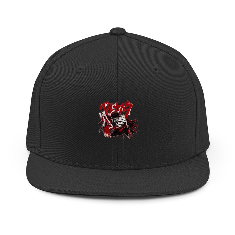 Bioworld Berserk Hat Anime Manga Guts Logo Precurve Bill Snapback Hat Cap Black