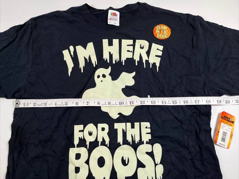 Fruit ofthe Loom Im Here For The Boos Glow in the Dark Halloween Tee Size Medium gallery