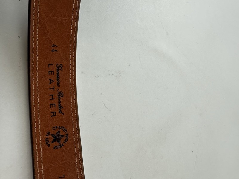 Haband Belt Brown Genuine Bonded Leather 44 Made In USA gallery