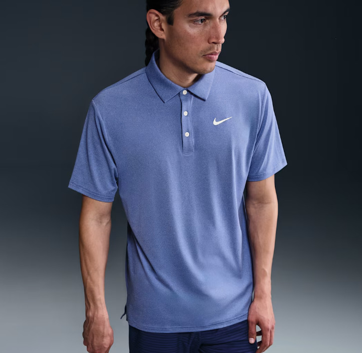 Nike Tour Men’s Dri-FIT Heathered Golf Polo Astronomy Blue Pale Ivory FZ7473 490
