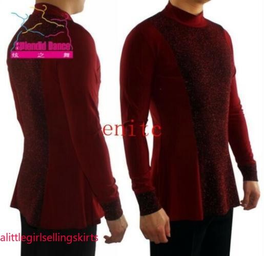 Latin Shirt for Men Ballroom Latin Dance Slim Fit Costume Rumba Sz S-XXL Shirts gallery