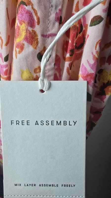 Free Assembly Pink Floral Cotton Midi Dress Sleeveless Square Neck XS 0-2 NWT gallery