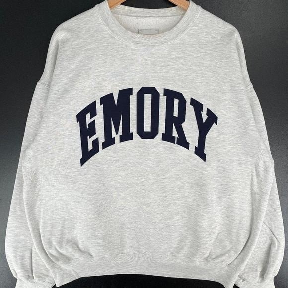 Emory University Spellout Ash College Retro Vintage Sweatshirt Unisex