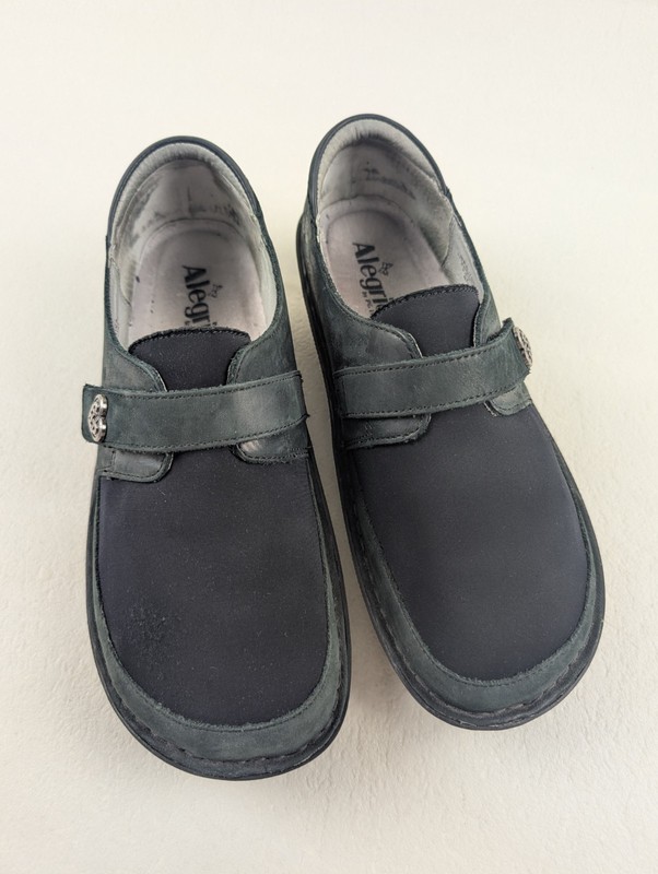 Alegria Brenna Comfort Shoe Womens 9.5-10 EU 40 Oiled Black Leather Slip On