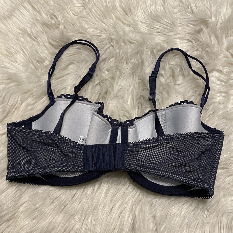 b temptd by Wacoal 32DD Bra Blue Balconette Underwire Back Closure 953144 gallery