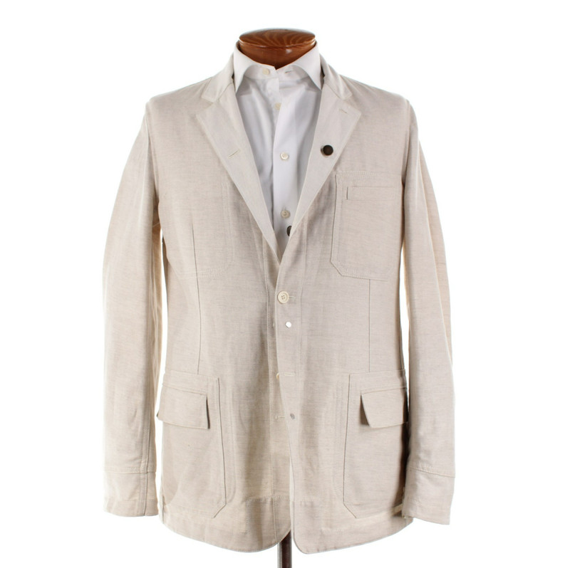 Belvest NWD Cotton Blend Reversible Sport Coat / Jacket Size 52R (42R US) Beige