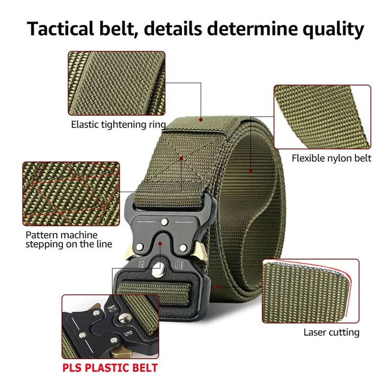 MEN Casual Military Tactical Army Adjustable Quick Release Belts Pants Waistband gallery