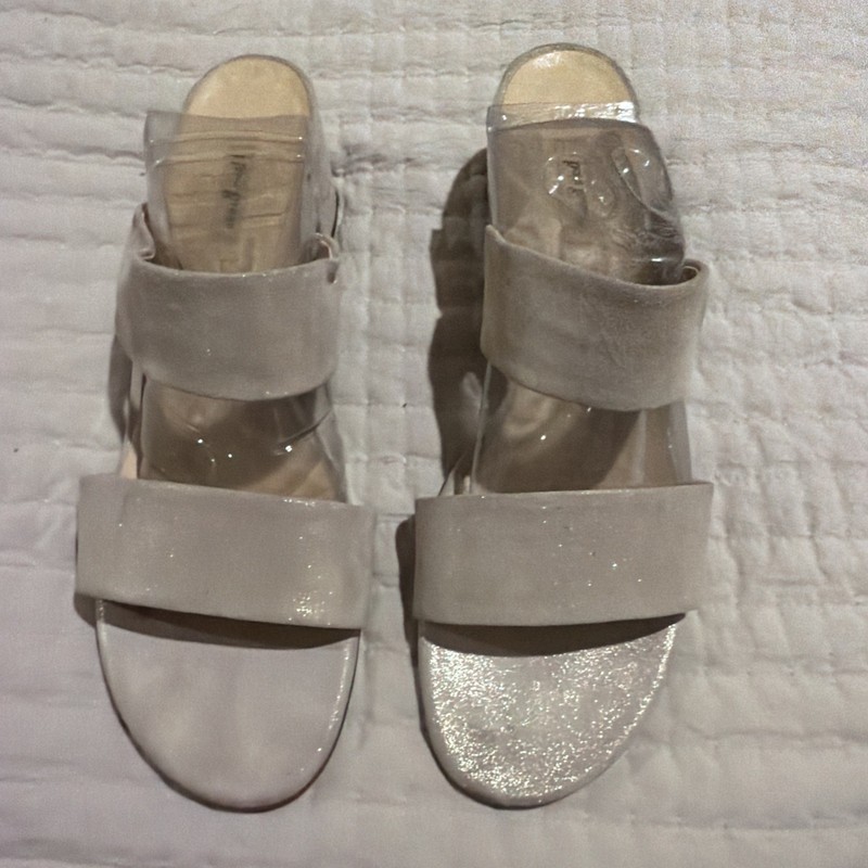 Paul Green Women’s Double Strap Size 11 Sandal Side Sparkle Dressy Block Heel