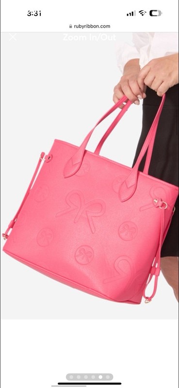 RUBY RIBBON TOTE PINK vegan Leather New