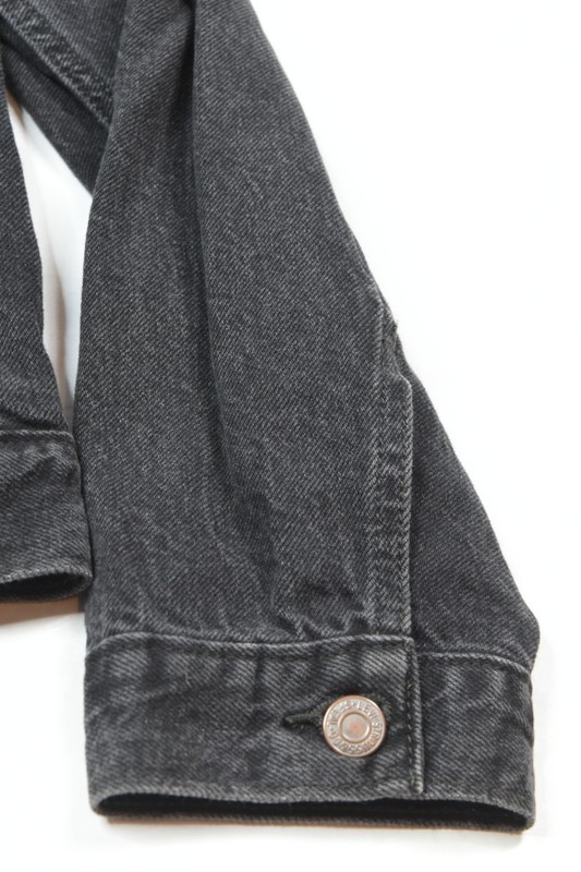 Levi's Original Puff Sleeve Trucker Jacket Womens Medium Black Long Sleeve Denim gallery