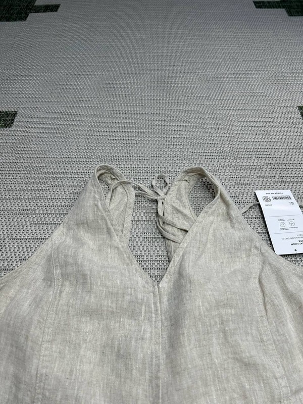 Athleta Romper Womens Medium Biege Linen New gallery