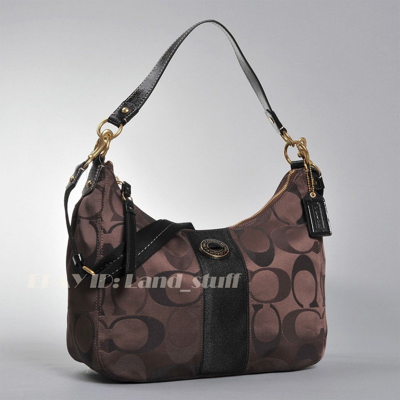 Coach Classic Designer Logo Signature C Soho Retro Hobo F20042 Handbag Brown NEW