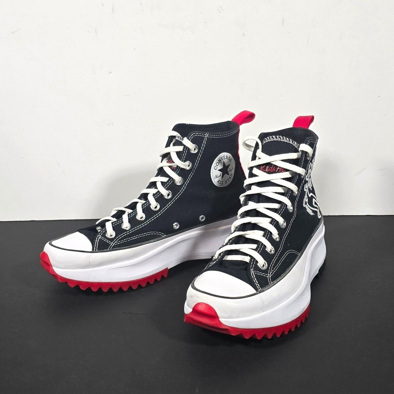 Converse x Keith Haring Run Star Hike Sneakers Men 9.5 Black Red White High Top