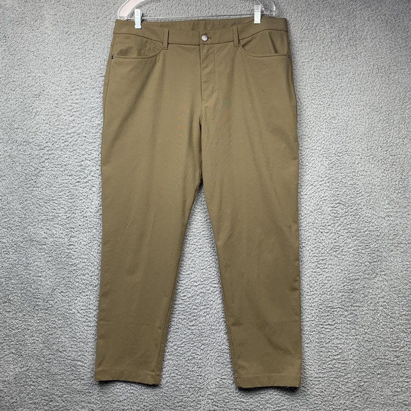 Lululemon ABC Pants Mens 36 Dark Beige Stretch 5 Pocket Khakis Casual