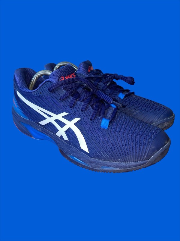 Asics Shoes Men Size 9 Solution Speed FF 2 Clay Steel Blue White F450422