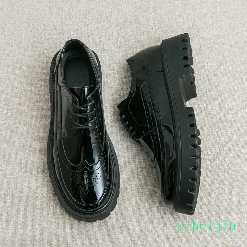 Men’s Wing Tip Wedding Shoes Leather Carved Platform Dress Formal Banquet Party