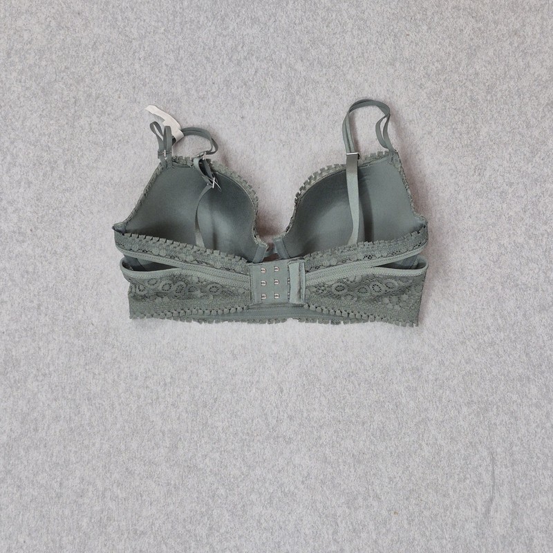 Aerie Women Bra 32DD Green Floral Lace Balconette Wireless Lightly Lined gallery