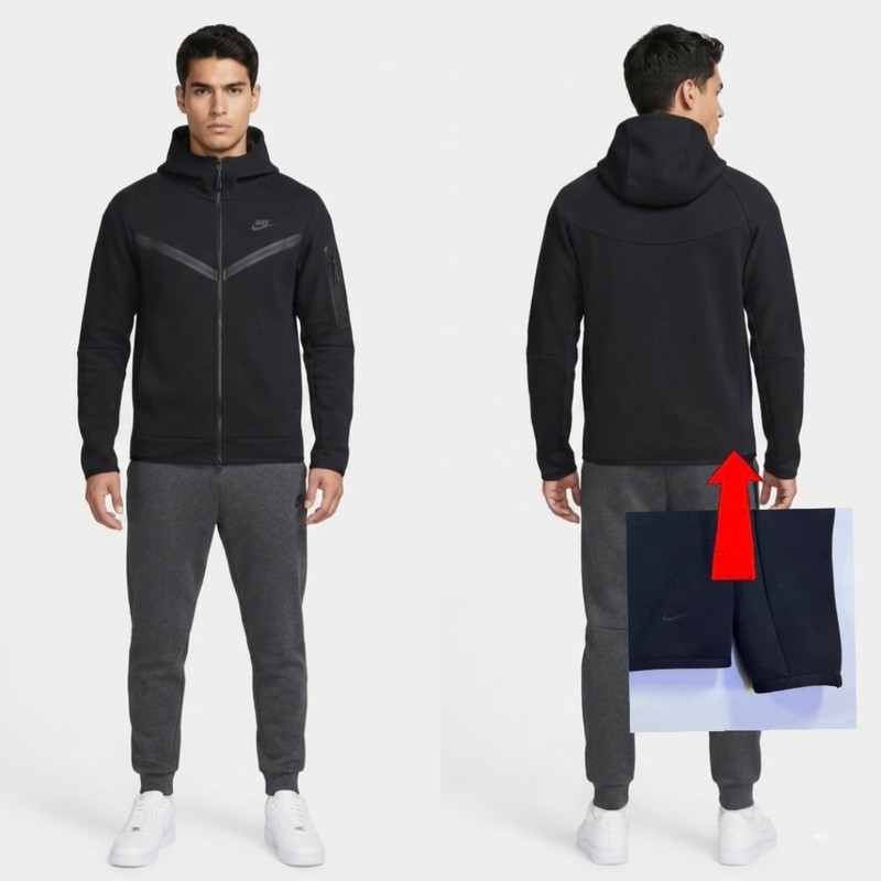 Nike Tech Full Zip Hoodie Mens Small Black CU4489-010 Jacket Athletic Streetwear