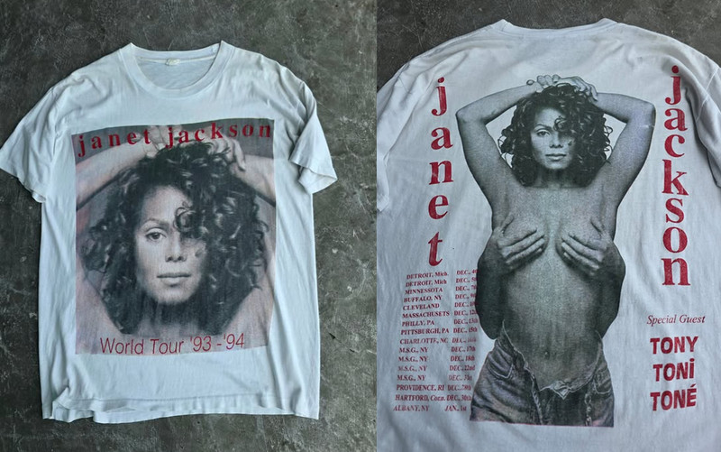 Rare Janet Jackson World Tour 93-94 2sides T-shirt S to 5XL NZ505