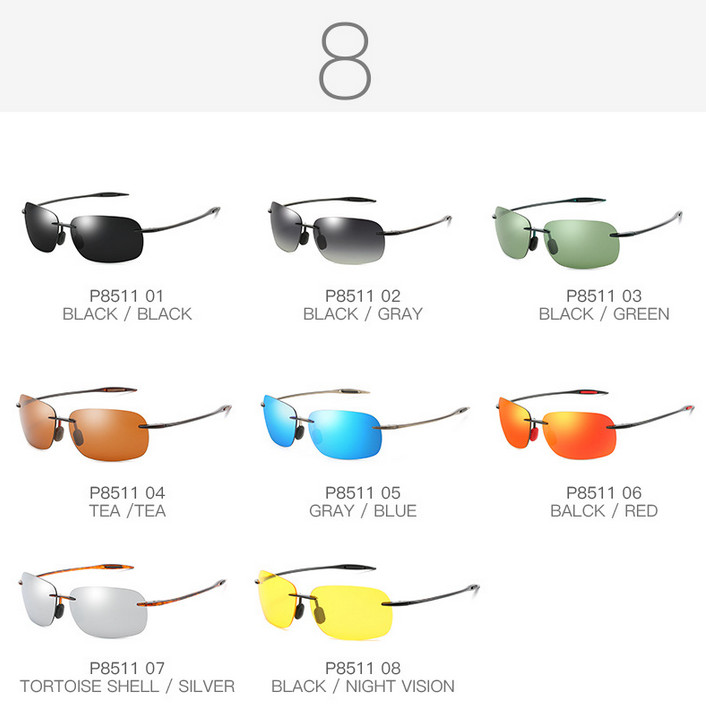 Lightweight Rimless Sport Sunglasses Men Women Driving Riding Glasses UV400 gallery