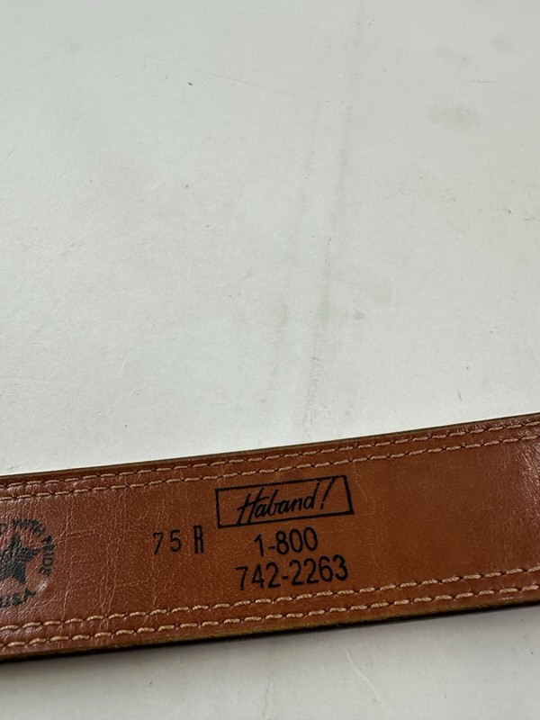 Haband Belt Brown Genuine Bonded Leather 44 Made In USA gallery