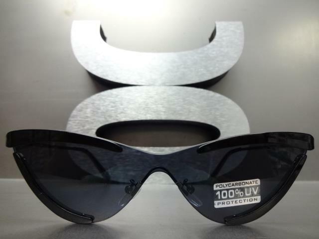 Classy Elegant EXOTIC RETRO Cat Eye Style SUN GLASSES Black Frame Dark Tint Lens gallery