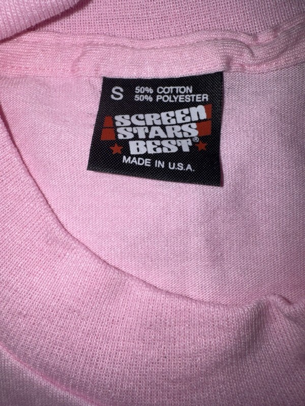 Vintage 90’s NOS Blank Small Pink Screen Stars Best, Single Stitch Made in USA. gallery