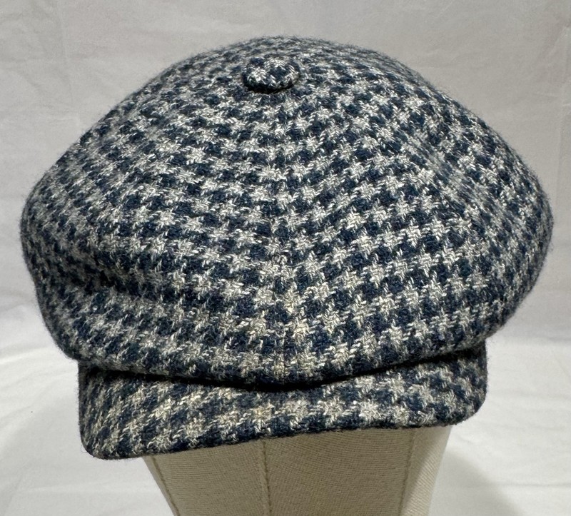 Borsalino 8 Segment Wool Houndstooth Hat Cap 60cm (7 1/2) – Made In Italy