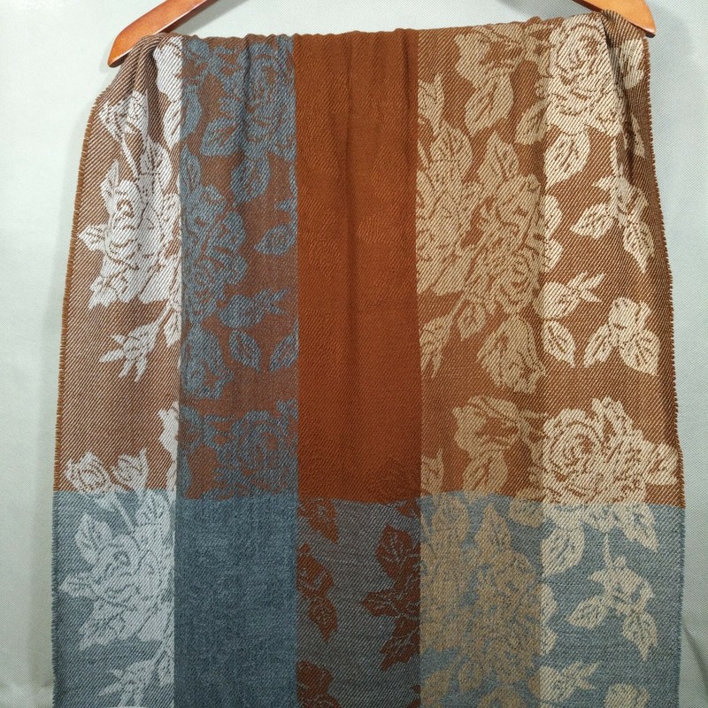Vintage 90s Liz Claiborne Floral Scarf 75″x22″ Rectangular Retro Made in France