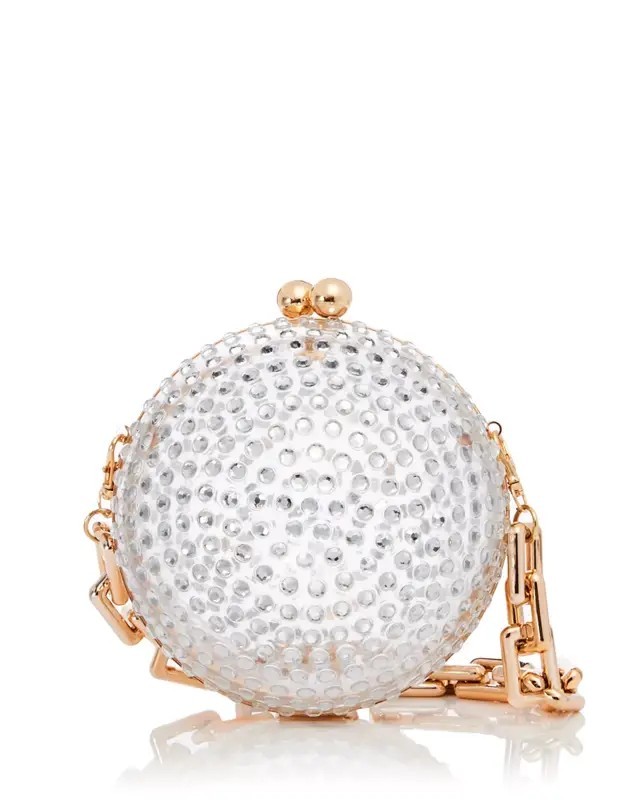 AQUA x Wicked Magnetic Snap Closure Bubble Bag with Satin Pouch – Clear