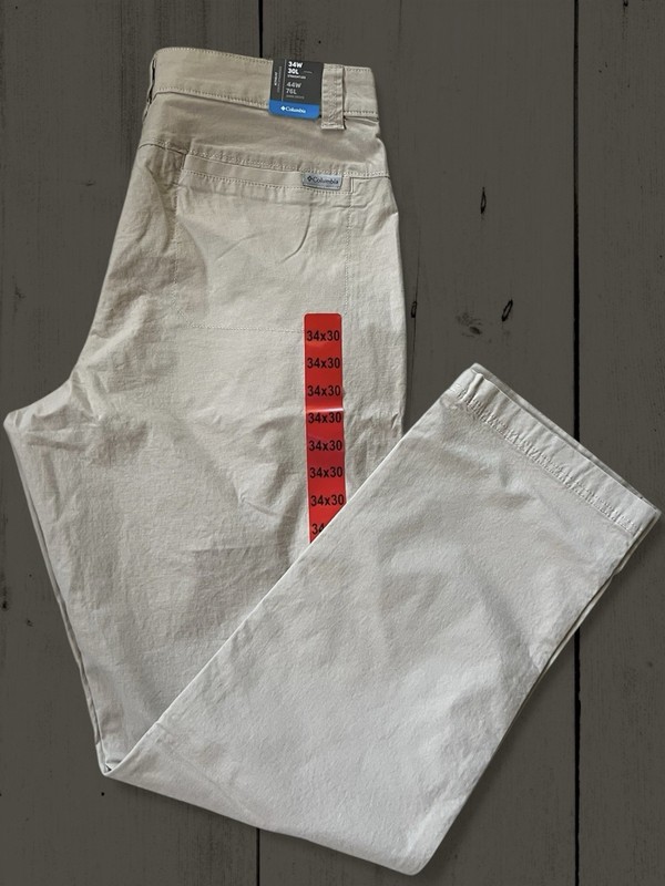 NWT Columbia Men’s Tech Active Fit Pants Straight Leg 34x30 Fossil Beige gallery