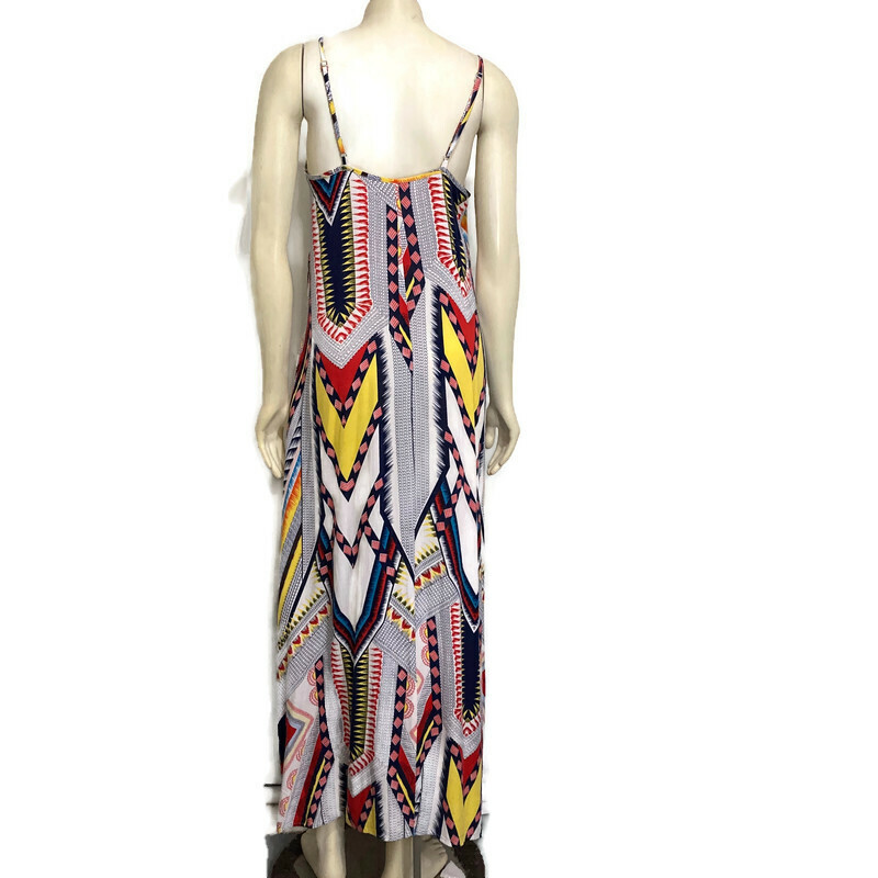 Sunny Girl M Multi-Color Boho Hippie Sleeveless Swing Long Dress Rayon gallery