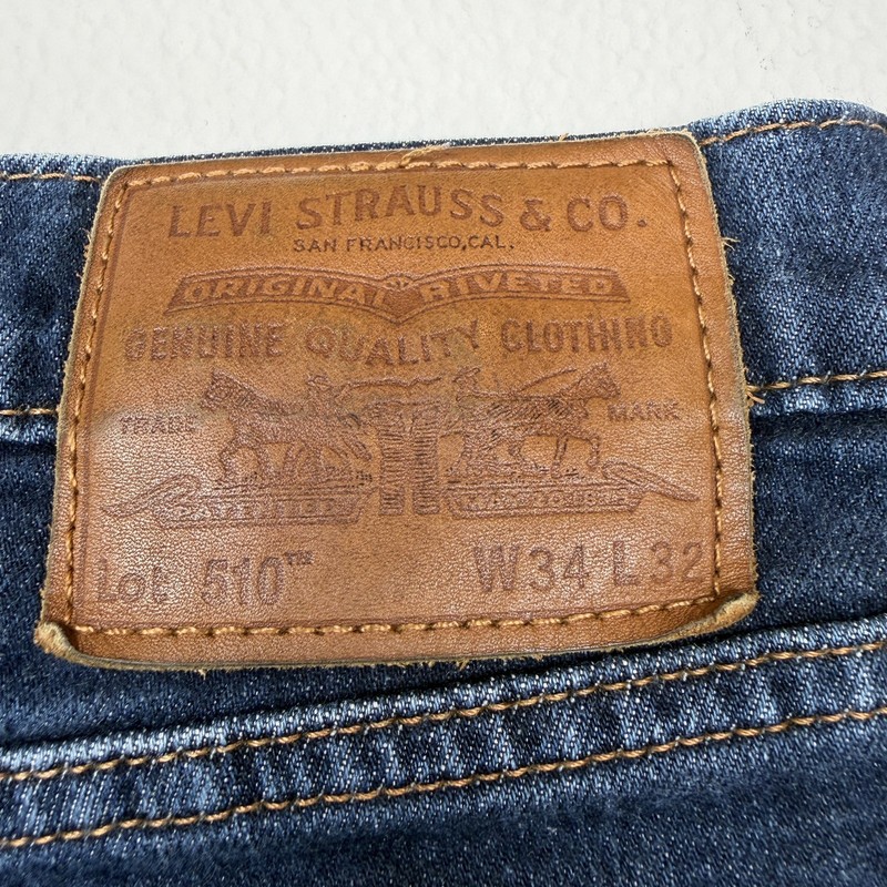 LEVI'S Capital E Men’s Jeans 510 Slim Fit Stretch Denim W34/L32 Dark Blue Mens gallery