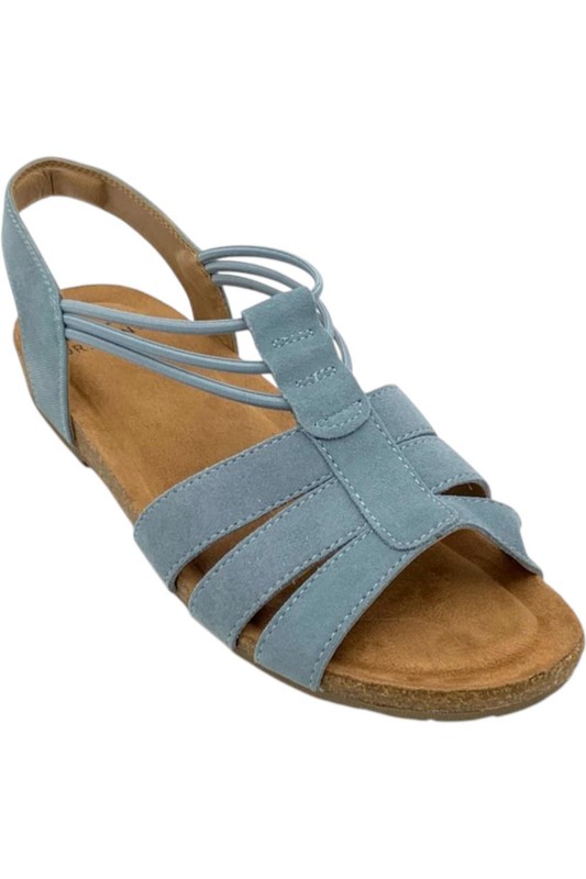 Earth Origins Leather Sling-Back Sandals Laney Moroccan Blue