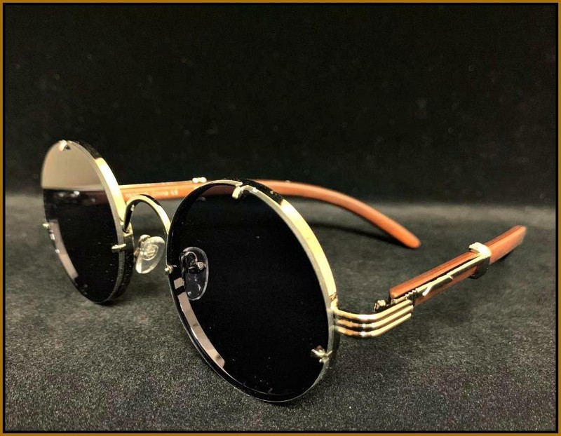 Mens Classy Elegant Exotic Sophisticated Retro Style SUNGLASSES Round Frame Lens gallery