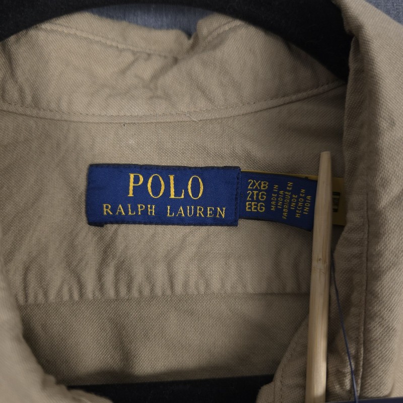 Polo Ralph Lauren Garment-Dyed Oxford Overshirt Mens 2XB Surrey Tan Full Zip New gallery