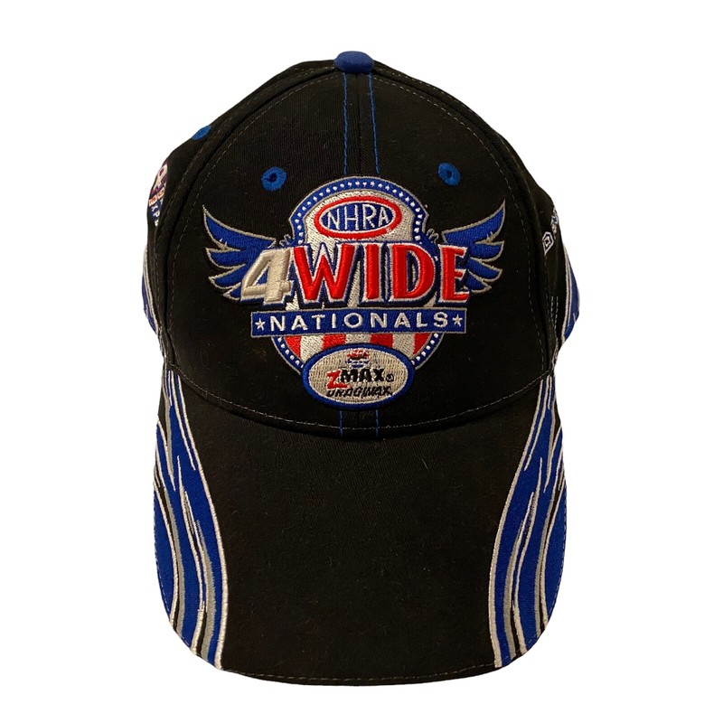 Main Gate Hat NHRA 4 WIDE 3rd Annual 2012 Charlotte NC Black Blue Flames Cap
