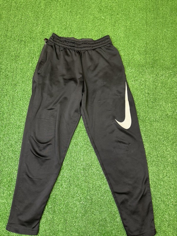 Nike Therma Big Swoosh Mens Small Pants Tapered Black White Dri Fit