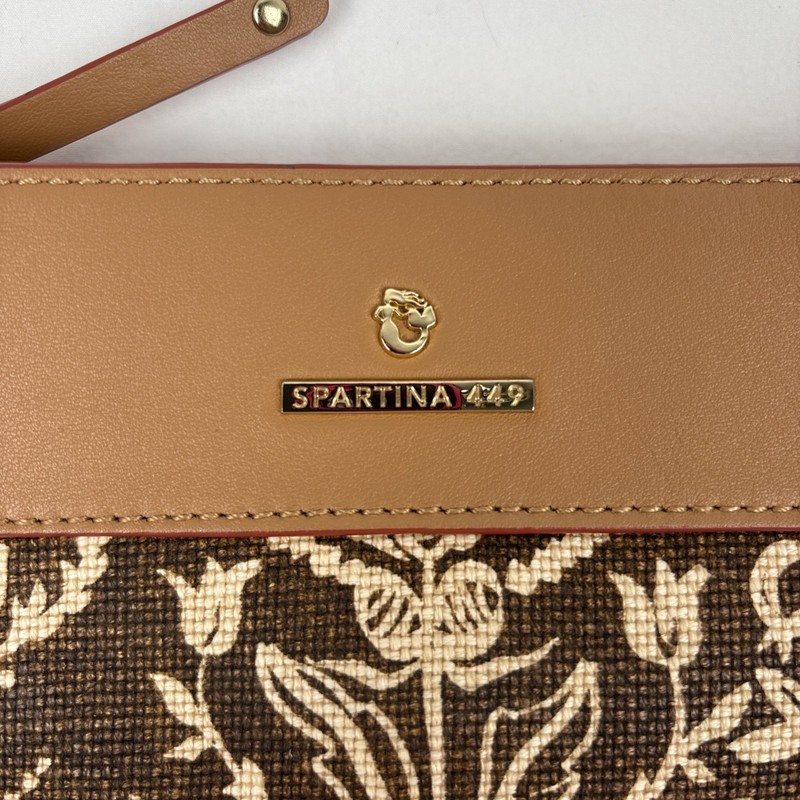 NEW Spartina 449 Brown Floral Messenger Crossbody w/Detachable Crossbody Strap gallery