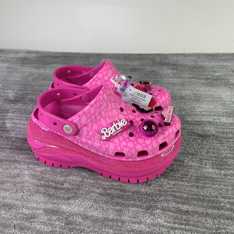 Crocs Barbie the Movie Mega Crush Clog Womens 6 Mens 4 Electric Pink Platform