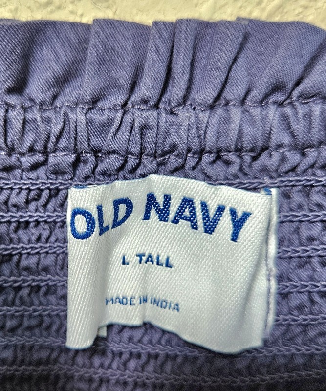 OLD NAVY Women Tall L LT Cami Dress Midi Maxi Blue Smocked Elastic Bodice Cotton gallery
