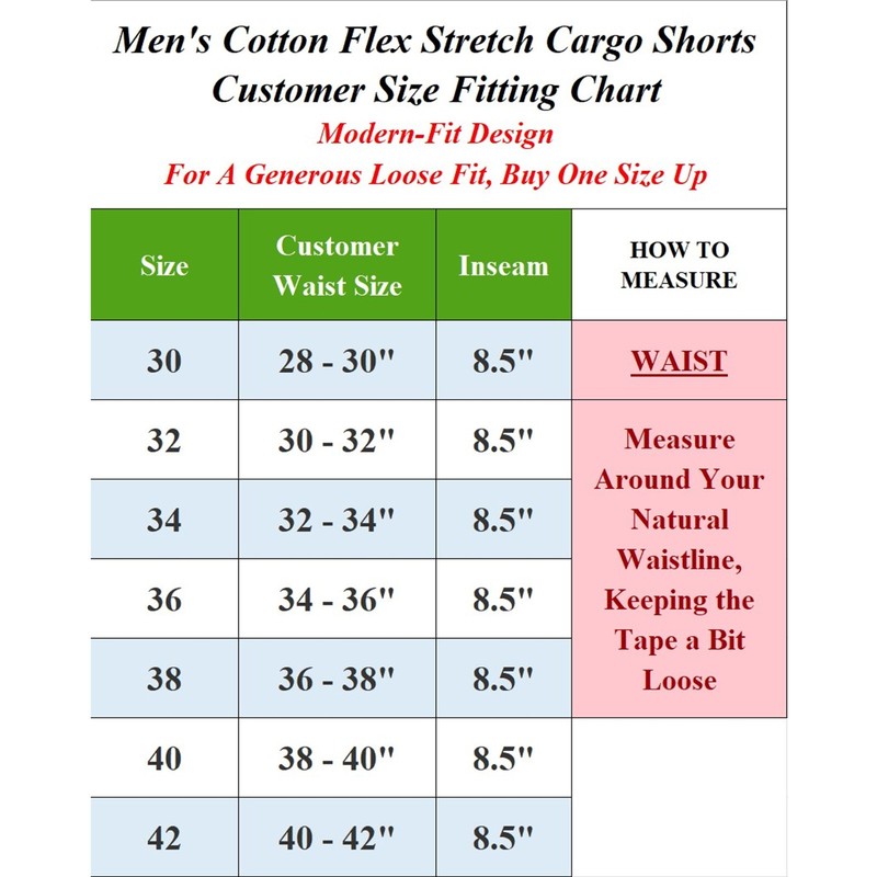 Men’s Super Stretch Cargo Shorts with Button Closure and Zipper Pockets (30-42) gallery