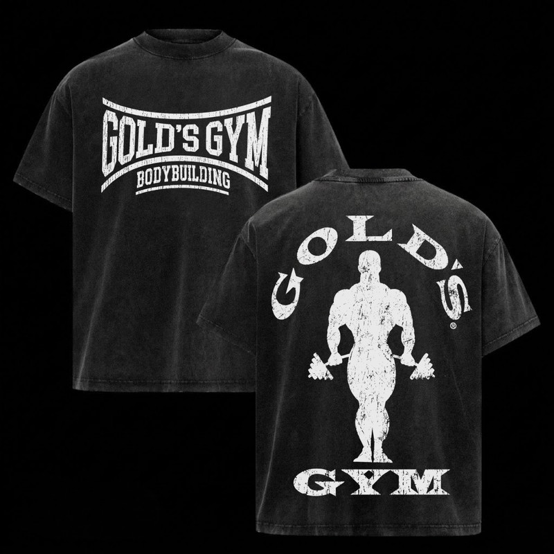 (Collection) Gold's Gym Shirt Heavy Cotton Bodybuilding Gym Shirts For Men Top gallery
