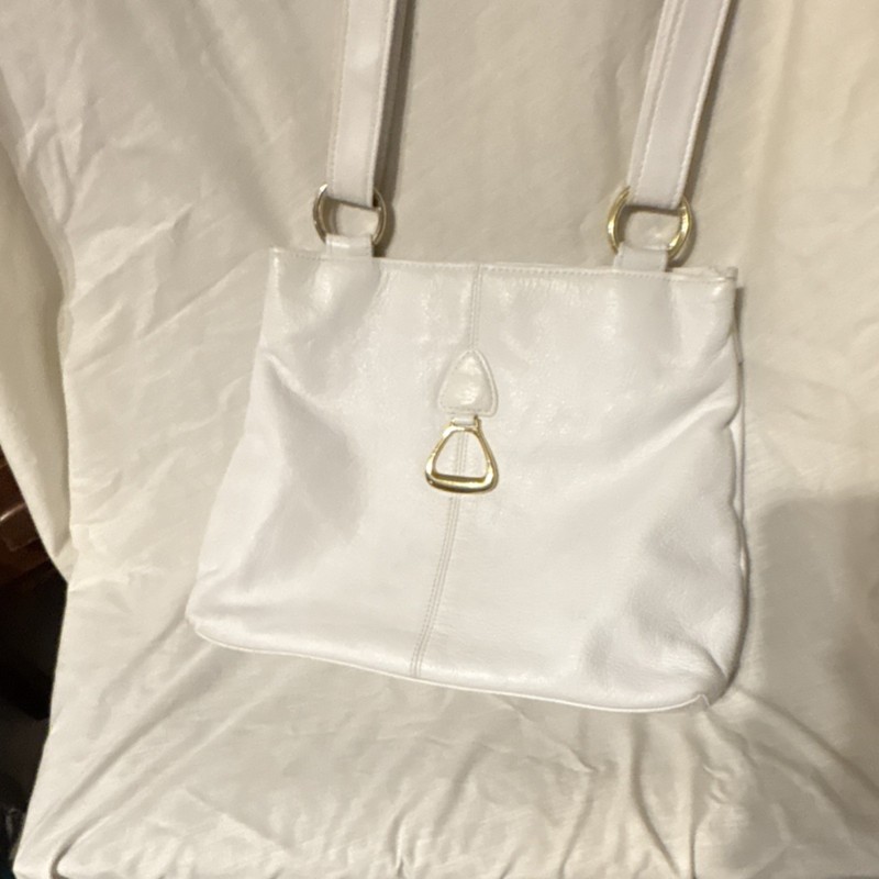 Worthington White Shoulder Bag with Gold Hardware and Magnetic Snap Closure