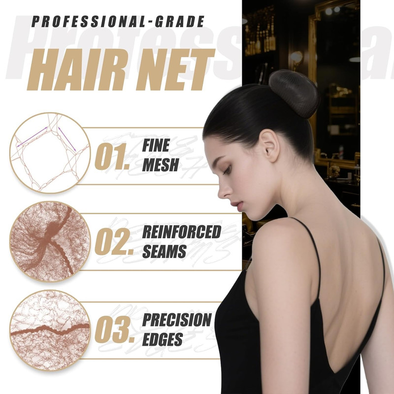 Hair Net 100 Pcs, 22 Inches Hair Nets Elasticity Invisible Elastic Mesh for Se gallery