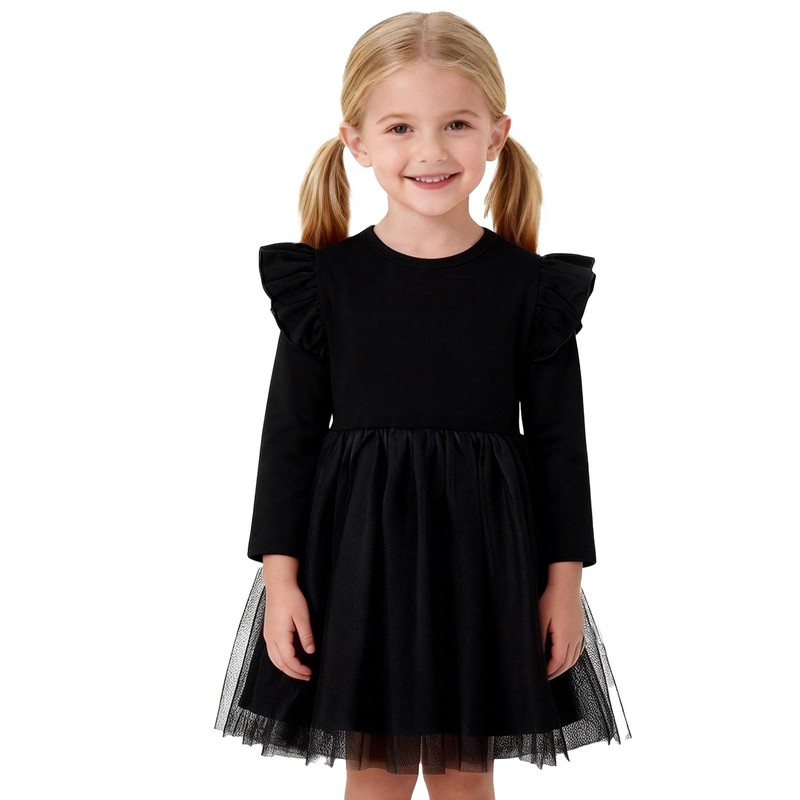 Park 18M-7Y Ruffle Dress Tulle A-line Skirt Girls Casual Dresses Birthday Hol…