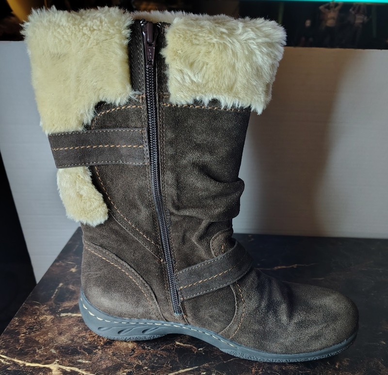 EARTH SPIRIT Brigitte BROWN Suede Casual Faux Fur Lined Boots Women's 10 NEW gallery